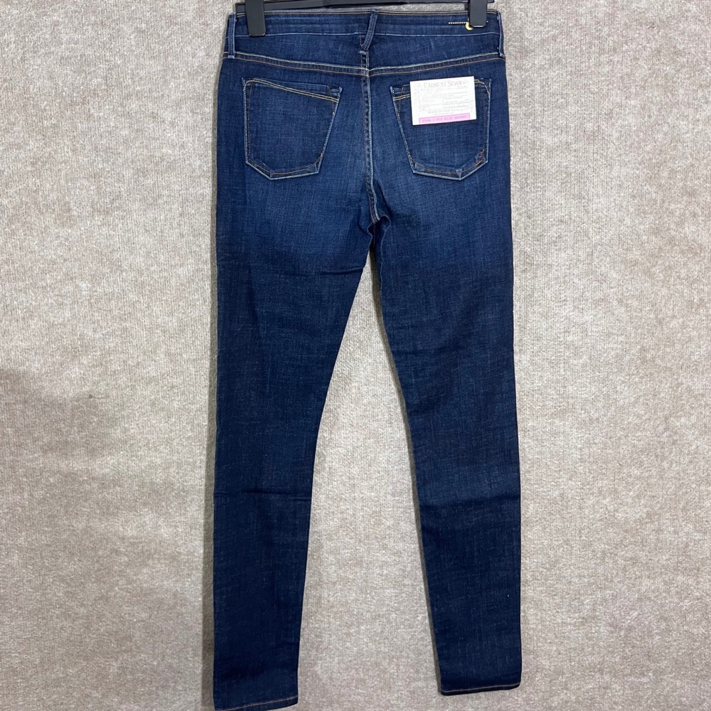 Earnest Sewn Esra Mid Rise Skinny Jeans Womens 28 Dark Wash Denim Made in USA